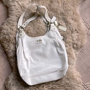 Y2K Vintage Coach White leather bag, pink interior